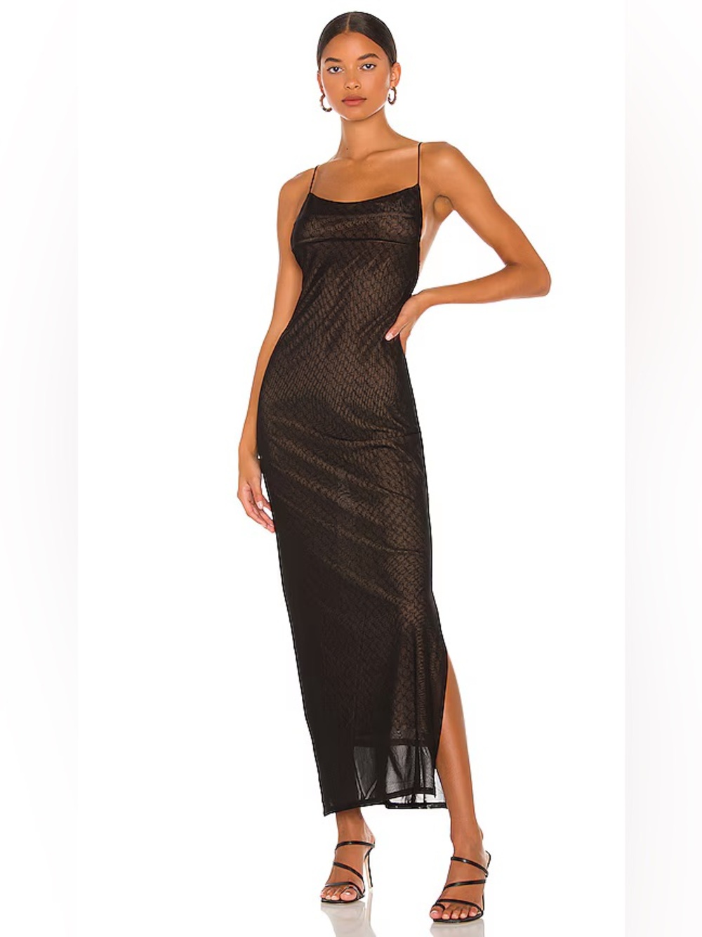 MIAOU Thais Dress in Black Monogram